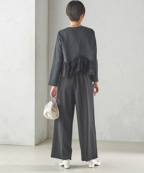 kaene(カエン)の「kaene:〈洗濯機可能〉フリル ペプラム ロング スリーブ ブラウス(セレモニー対応可)(シャツ/ブラウス・レディース・オフホワイト/ブラック・ONE SIZE)」の17枚目の写真