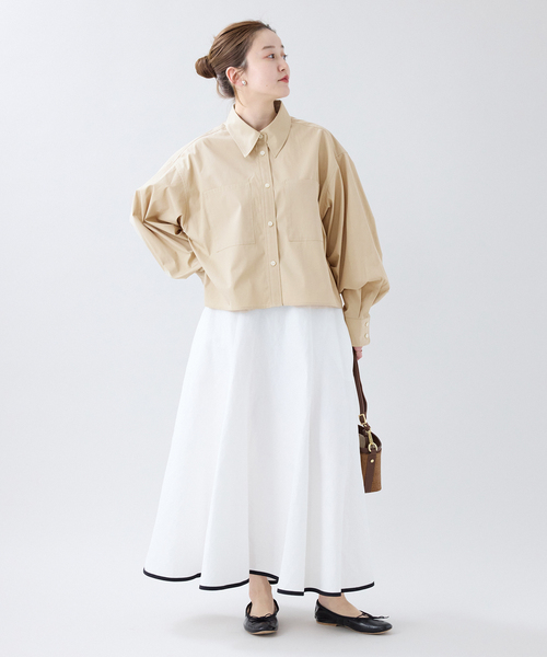 IENA（イエナ）の「ハイカウントタイプライターショートシャツ（シャツ/ブラウス・レディース・サックスブルー/ベージュ・FREE）」の13枚目の写真