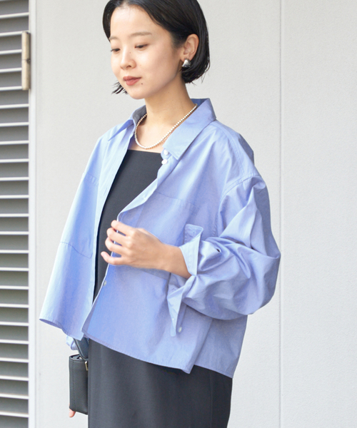 IENA（イエナ）の「ハイカウントタイプライターショートシャツ（シャツ/ブラウス・レディース・サックスブルー/ベージュ・FREE）」の15枚目の写真