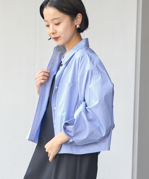 IENA（イエナ）の「ハイカウントタイプライターショートシャツ（シャツ/ブラウス・レディース・サックスブルー/ベージュ・FREE）」の16枚目の写真