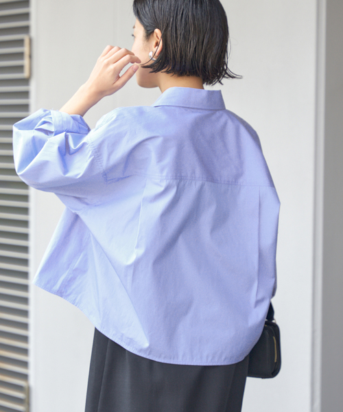 IENA（イエナ）の「ハイカウントタイプライターショートシャツ（シャツ/ブラウス・レディース・サックスブルー/ベージュ・FREE）」の17枚目の写真