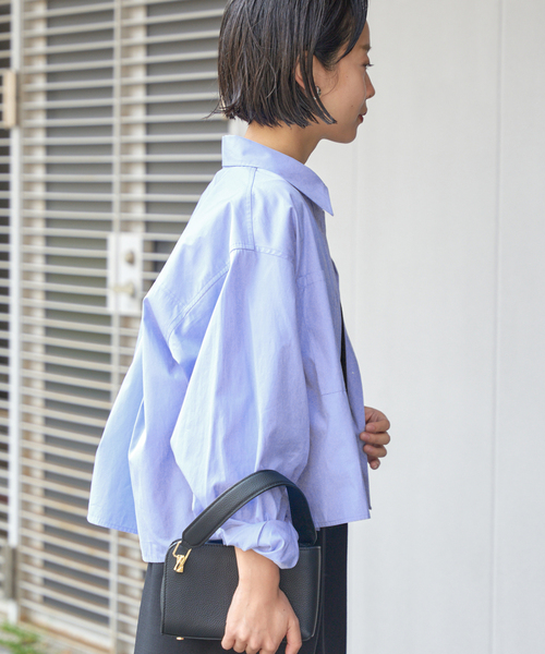 IENA（イエナ）の「ハイカウントタイプライターショートシャツ（シャツ/ブラウス・レディース・サックスブルー/ベージュ・FREE）」の19枚目の写真