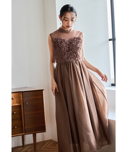 フリンジフェアリードレス シャギー ノースリーブ 結婚式 成人式