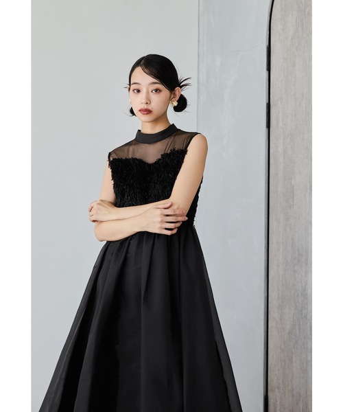 niana(ニアナ)の「フリンジフェアリードレス シャギー ノースリーブ 結婚式 成人式 二次会 同窓会 ディナー デート パーティードレス オケージョンドレス お呼ばれワンピース(ドレス・レディース・ブラック/ブラウン/グレー・M)」の9枚目の写真