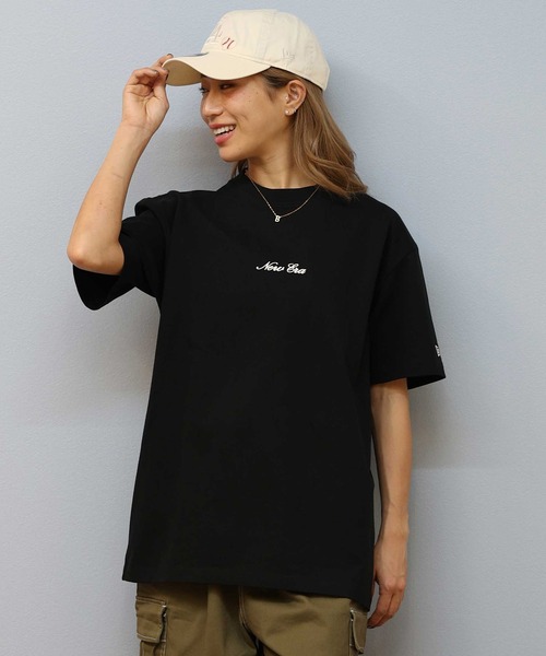 NEW ERA ☆ ROSE オーバーサイズ Tシャツ ブラック ユニセックス】NEW ERA/ニューエラ オーバーサイズ/バック