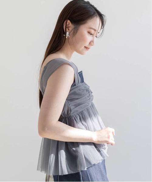 RANDA（ランダ）の「チュールブラウスセットワンピース（ワンピース・レディース・インディゴブルー/ブラック/ブルー・0/1）」の10枚目の写真