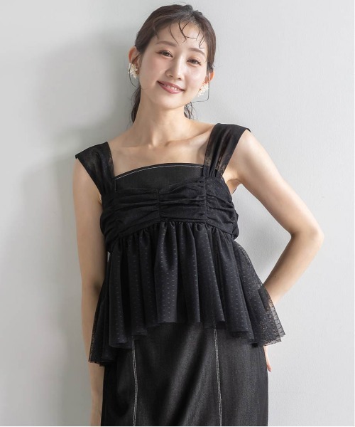 RANDA（ランダ）の「チュールブラウスセットワンピース（ワンピース・レディース・インディゴブルー/ブラック/ブルー・0/1）」の5枚目の写真