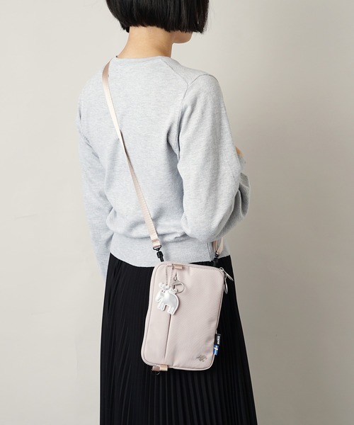 moz（モズ）の「moz(モズ) 撥水 スマホショルダーバッグ ZZRK-03（ショルダーバッグ・レディース・トリコロール/ブラック/アイボリー/グレイッシュブルー/キャメル・ONE SIZE）」の9枚目の写真