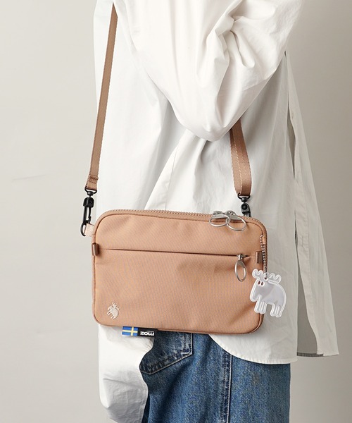 moz（モズ）の「moz(モズ) 撥水 スマホショルダーバッグ ZZRK-03（ショルダーバッグ・レディース・トリコロール/ブラック/アイボリー/グレイッシュブルー/キャメル・ONE SIZE）」の12枚目の写真