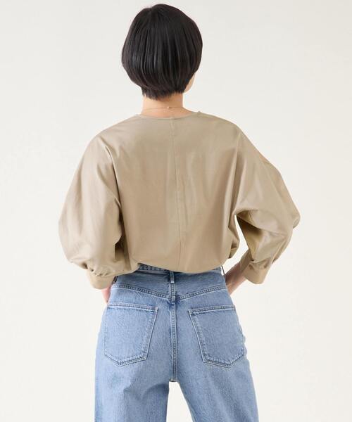 martinique（マルティニーク）の「ファブリックコンビプルオーバー（Tシャツ/カットソー・レディース・ネイビー/ベージュ/ホワイト/サックスブルー・FREE）」の13枚目の写真
