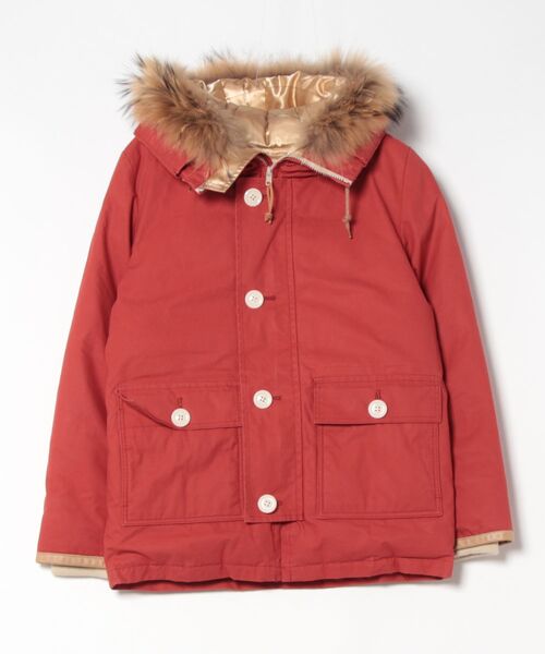 WHITE LINE(ホワイトライン)の「【8】【WHITE LINE(ホワイトライン)】オイルドコットンダウンコート(ダウンジャケット/コート・メンズ・レッド/ネイビー・44/46)」の1枚目の写真
