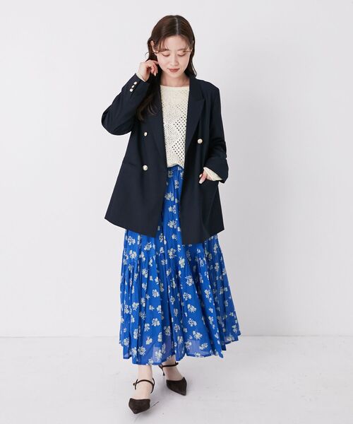 le.coeur blanc(ルクールブラン)の「《手洗い可能》Fanakaレトロフラワースカート(スカート・レディース・ブラック系その他/ブルー系その他2・38)」の9枚目の写真