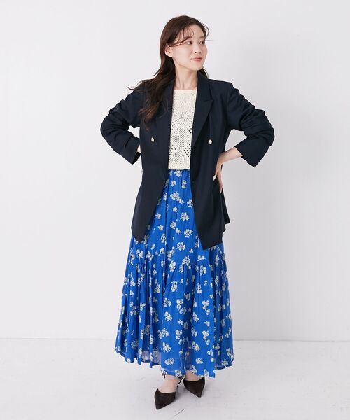 le.coeur blanc(ルクールブラン)の「《手洗い可能》Fanakaレトロフラワースカート(スカート・レディース・ブラック系その他/ブルー系その他2・38)」の12枚目の写真