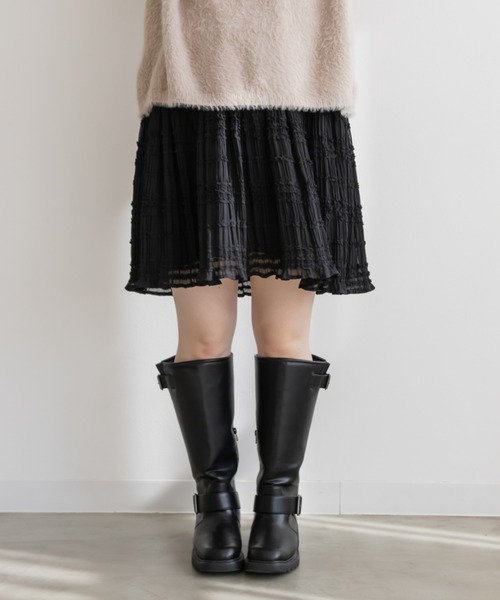 CLETTE(クレット)の「フリルシフォンミニスカート(スカート・レディース・ブラック/アイボリー・4L/3L/LL)」の13枚目の写真