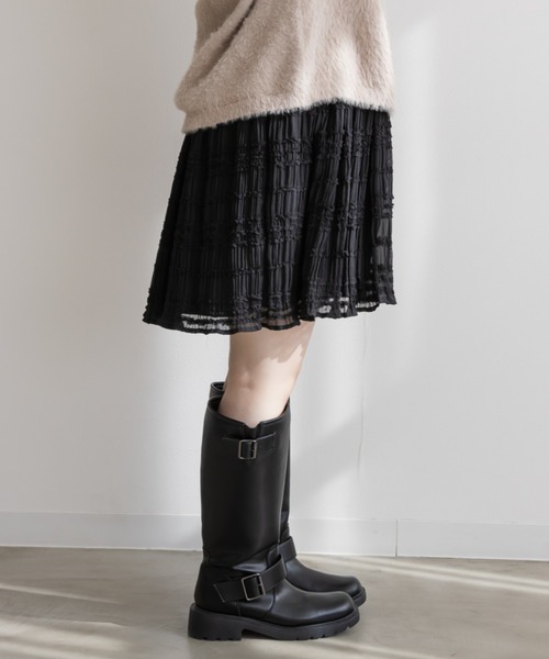 CLETTE(クレット)の「フリルシフォンミニスカート(スカート・レディース・ブラック/アイボリー・4L/3L/LL)」の14枚目の写真
