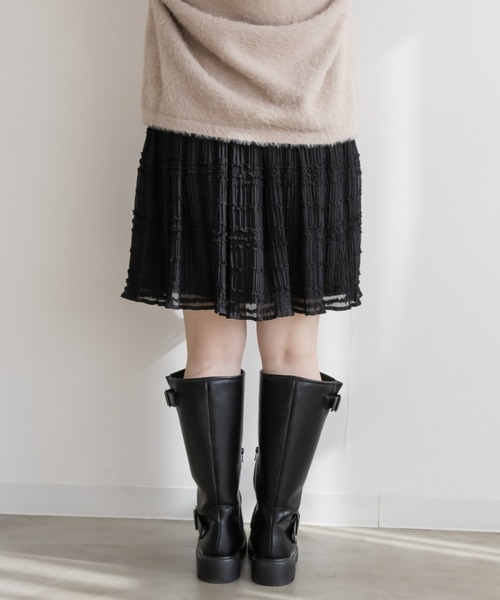 CLETTE(クレット)の「フリルシフォンミニスカート(スカート・レディース・ブラック/アイボリー・4L/3L/LL)」の15枚目の写真
