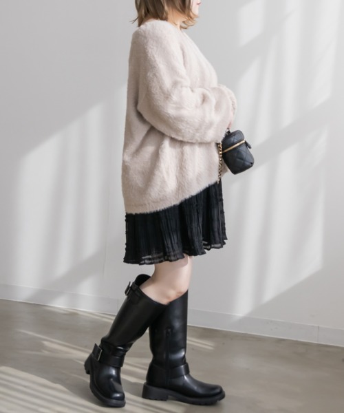 CLETTE(クレット)の「フリルシフォンミニスカート(スカート・レディース・ブラック/アイボリー・4L/3L/LL)」の4枚目の写真