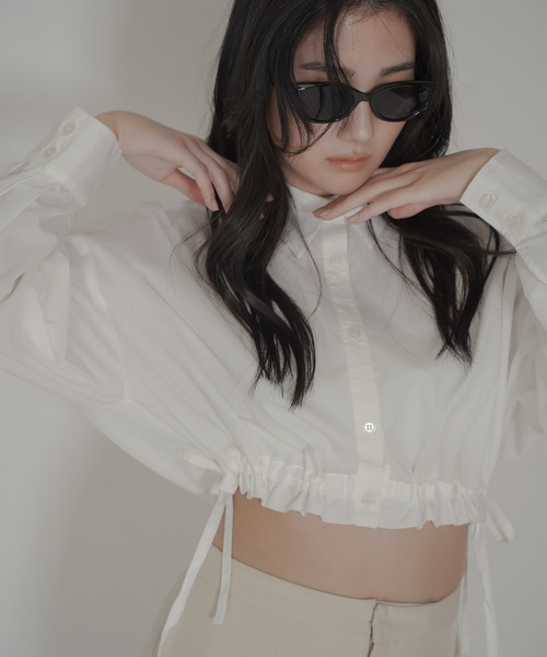 KINO THE KEI(キノザケイ)の「ショート ギャザー シャツ セレクト KINO THE KEI(シャツ/ブラウス・レディース・ブルー/ホワイト・フリー)」の6枚目の写真