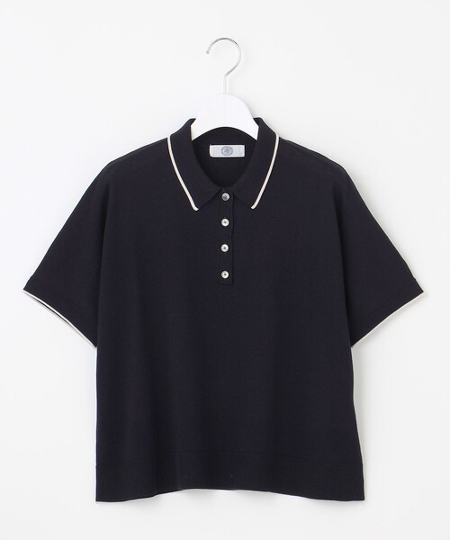 【洗える】DRY COTTON ニットポロ 洗える】DRY COTTON ニットポロ / J.PRESS LADIES L