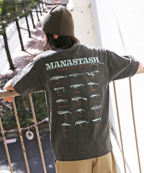 MANASTASH(マナスタッシュ)の「MANASTASH/マナスタッシュ/PUMICE TEE LURE(Tシャツ/カットソー・メンズ・ホワイト/ブルー/ブラック・S/M/L/XL)」の1枚目の写真