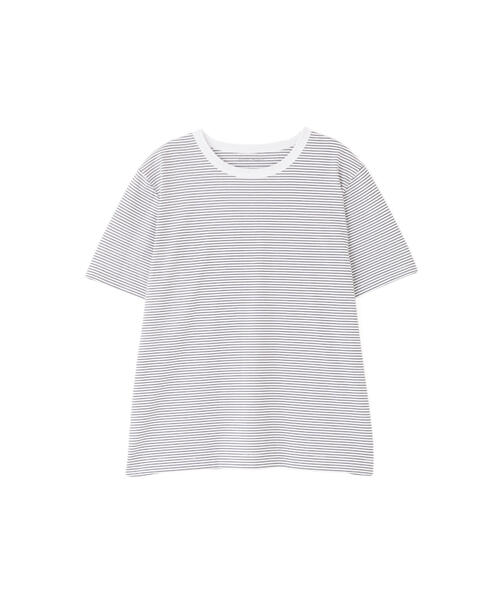 human woman(ヒューマンウーマン)の「◆半袖Tシャツボーダーオーガニック綿天竺(Tシャツ/カットソー・レディース・ブラック系その他3・MEDIUM)」の3枚目の写真