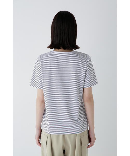 human woman(ヒューマンウーマン)の「◆半袖Tシャツボーダーオーガニック綿天竺(Tシャツ/カットソー・レディース・ブラック系その他3・MEDIUM)」の7枚目の写真
