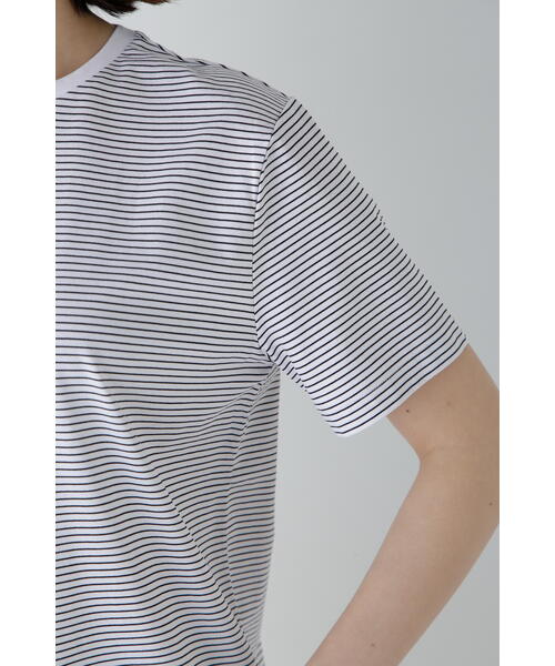 human woman(ヒューマンウーマン)の「◆半袖Tシャツボーダーオーガニック綿天竺(Tシャツ/カットソー・レディース・ブラック系その他3・MEDIUM)」の9枚目の写真