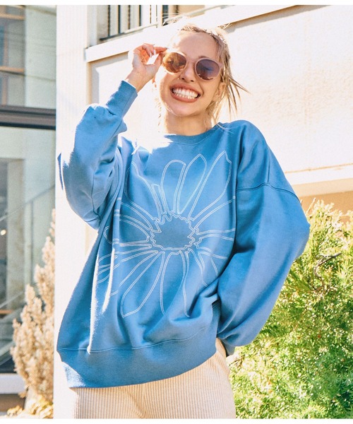 anap mimpi(アナップミンピ)の「ビッグ フラワー 刺繍 裏毛 スウェット トップス(スウェット・レディース・グレー/ブルー/ベージュ系その他・FREE)」の17枚目の写真