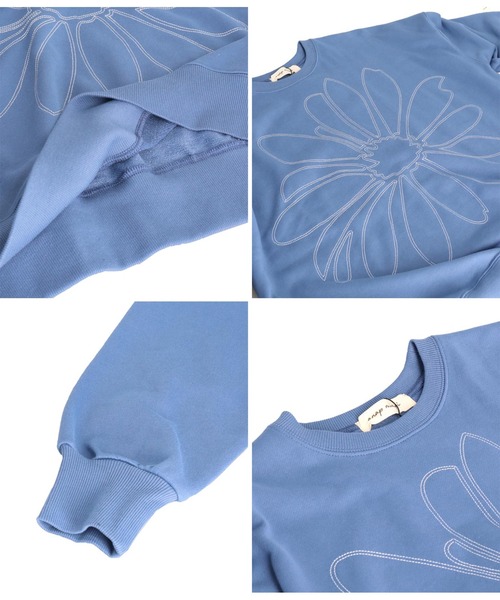 anap mimpi(アナップミンピ)の「ビッグ フラワー 刺繍 裏毛 スウェット トップス(スウェット・レディース・グレー/ブルー/ベージュ系その他・FREE)」の22枚目の写真