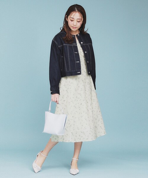 未使用級✨エムズグレイシー フラワーモチーフニットワンピース 芸能人着用 フレア 試着のみ✨エムズグレイシー フラワーモチーフニットワンピース