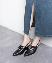 Fabby fabby | ポインテッドリボンウエッジミュールサンダル(サンダル)