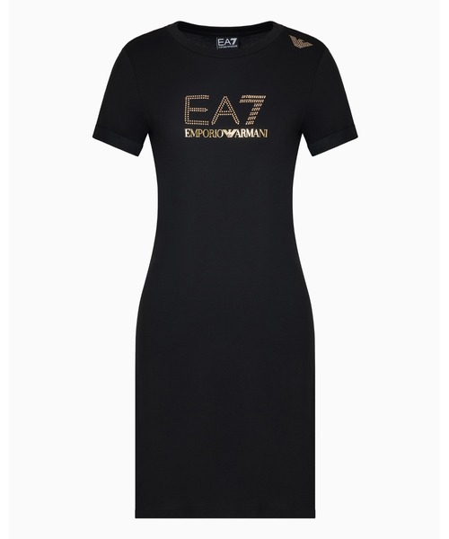EMPORIO ARMANI EA7（エンポリオアルマーニイーエーセブン）の「<オンライン限定>【エンポリオ アルマーニ EA7】Evolution ドレス ストレッチコットン／モダール混紡ジャージー（ワンピース・レディース・ブラック/スモークピンク・LARGE/X-SMALL/SMALL/MEDIUM）」の3枚目の写真