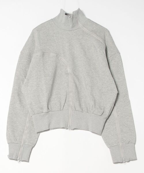 SUWDEE(スーディー)の「asymmetry zip up sweat pullover(スウェット・レディース・グレー/アイボリー/ブラック・FREE)」の3枚目の写真