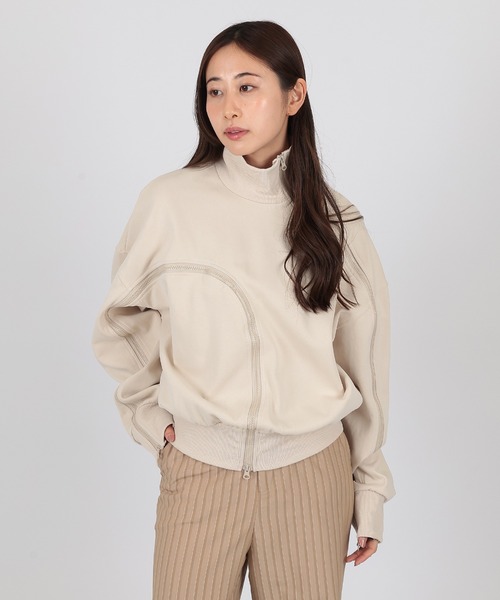 SUWDEE(スーディー)の「asymmetry zip up sweat pullover(スウェット・レディース・グレー/アイボリー/ブラック・FREE)」の2枚目の写真