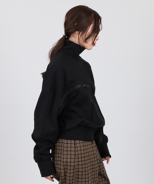 SUWDEE(スーディー)の「asymmetry zip up sweat pullover(スウェット・レディース・グレー/アイボリー/ブラック・FREE)」の7枚目の写真
