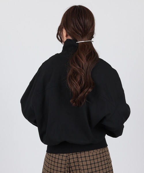 SUWDEE(スーディー)の「asymmetry zip up sweat pullover(スウェット・レディース・グレー/アイボリー/ブラック・FREE)」の8枚目の写真