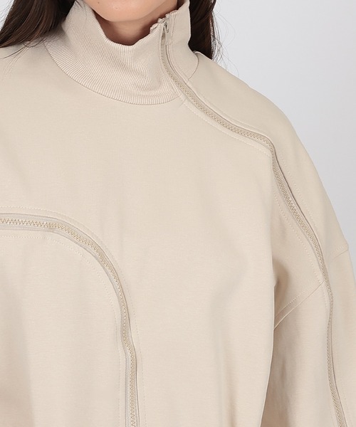 SUWDEE(スーディー)の「asymmetry zip up sweat pullover(スウェット・レディース・グレー/アイボリー/ブラック・FREE)」の15枚目の写真