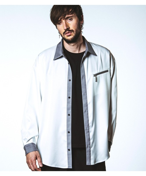 NO ID.(ノーアイディ)の「【NO ID.】Cleric Big Zip Shirt / クレリック ビッグ ジップ シャツ(シャツ/ブラウス・メンズ・ブラック/グレー/ホワイト・ONE SIZE)」の4枚目の写真