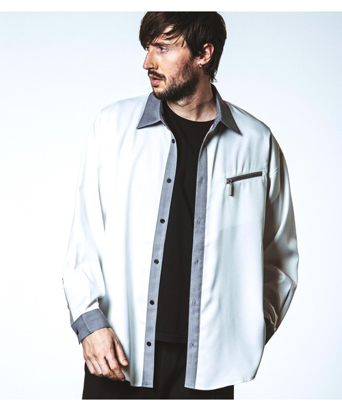 NO ID.(ノーアイディ)の「【NO ID.】Cleric Big Zip Shirt / クレリック ビッグ ジップ シャツ(シャツ/ブラウス・メンズ・ブラック/グレー/ホワイト・ONE SIZE)」の8枚目の写真