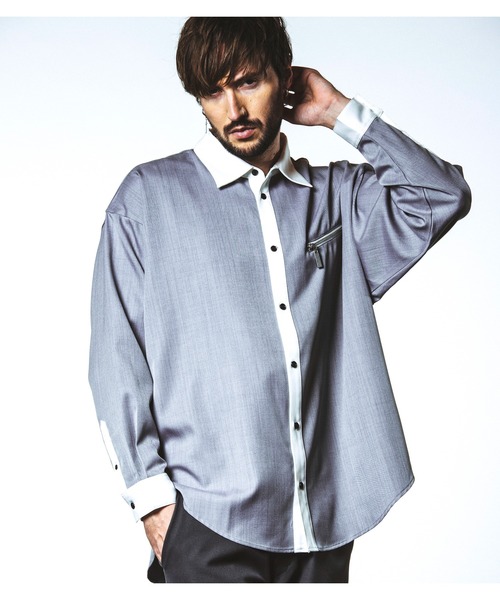 NO ID.(ノーアイディ)の「【NO ID.】Cleric Big Zip Shirt / クレリック ビッグ ジップ シャツ(シャツ/ブラウス・メンズ・ブラック/グレー/ホワイト・ONE SIZE)」の10枚目の写真