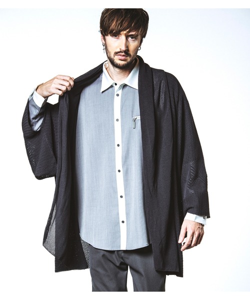 NO ID.(ノーアイディ)の「【NO ID.】Cleric Big Zip Shirt / クレリック ビッグ ジップ シャツ(シャツ/ブラウス・メンズ・ブラック/グレー/ホワイト・ONE SIZE)」の15枚目の写真