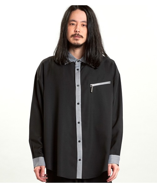 NO ID.(ノーアイディ)の「【NO ID.】Cleric Big Zip Shirt / クレリック ビッグ ジップ シャツ(シャツ/ブラウス・メンズ・ブラック/グレー/ホワイト・ONE SIZE)」の19枚目の写真