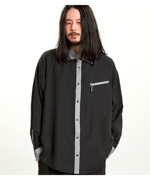 NO ID.(ノーアイディ)の「【NO ID.】Cleric Big Zip Shirt / クレリック ビッグ ジップ シャツ(シャツ/ブラウス・メンズ・ブラック/グレー/ホワイト・ONE SIZE)」の20枚目の写真