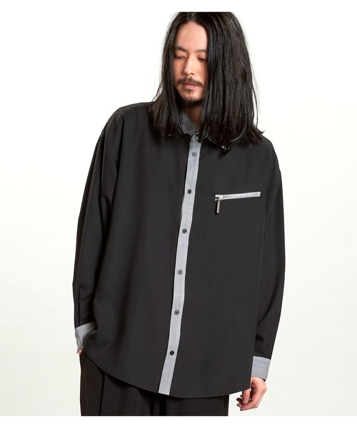NO ID.(ノーアイディ)の「【NO ID.】Cleric Big Zip Shirt / クレリック ビッグ ジップ シャツ(シャツ/ブラウス・メンズ・ブラック/グレー/ホワイト・ONE SIZE)」の22枚目の写真
