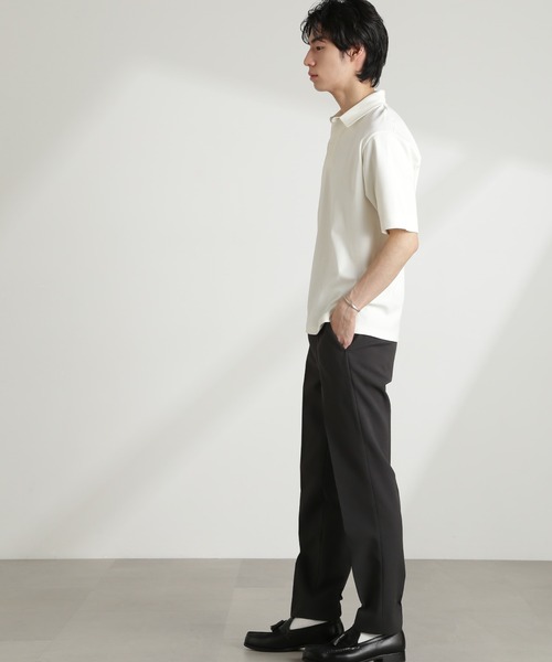 NANO universe(ナノユニバース)の「ダブルスムース比翼ポロ(ポロシャツ・メンズ・ブラック/ダークグレー/ホワイト/カーキ・S/M/L/XL)」の14枚目の写真