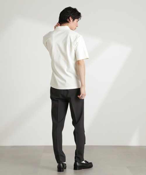 NANO universe(ナノユニバース)の「ダブルスムース比翼ポロ(ポロシャツ・メンズ・ブラック/ダークグレー/ホワイト/カーキ・S/M/L/XL)」の15枚目の写真