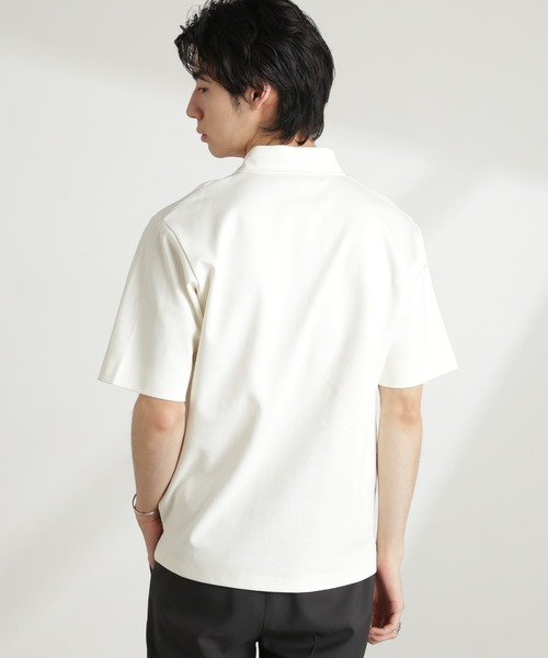 NANO universe(ナノユニバース)の「ダブルスムース比翼ポロ(ポロシャツ・メンズ・ブラック/ダークグレー/ホワイト/カーキ・S/M/L/XL)」の11枚目の写真