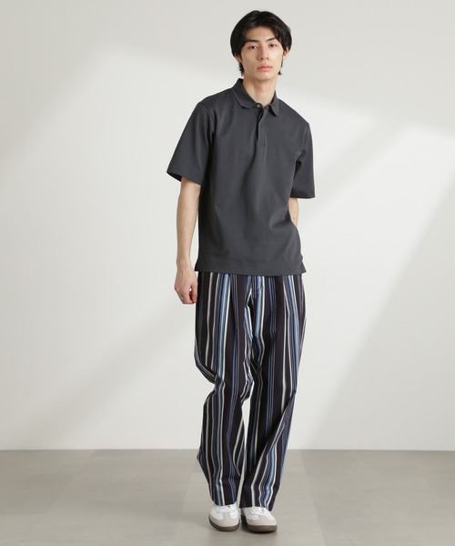 NANO universe(ナノユニバース)の「ダブルスムース比翼ポロ(ポロシャツ・メンズ・ブラック/ダークグレー/ホワイト/カーキ・S/M/L/XL)」の19枚目の写真