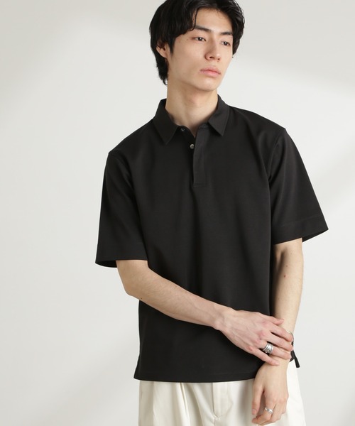NANO universe(ナノユニバース)の「ダブルスムース比翼ポロ(ポロシャツ・メンズ・ブラック/ダークグレー/ホワイト/カーキ・S/M/L/XL)」の5枚目の写真