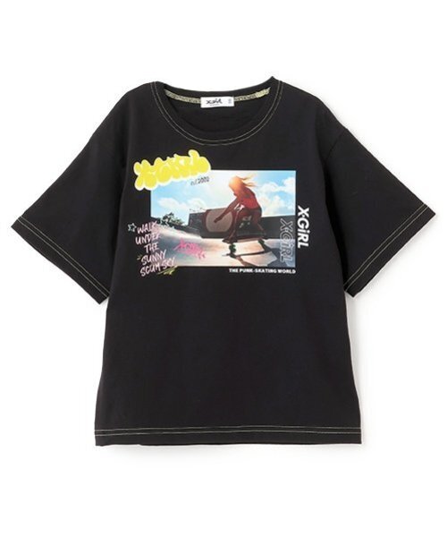 セール】スケボーガールフォトプリント半袖Tシャツ（Tシャツ